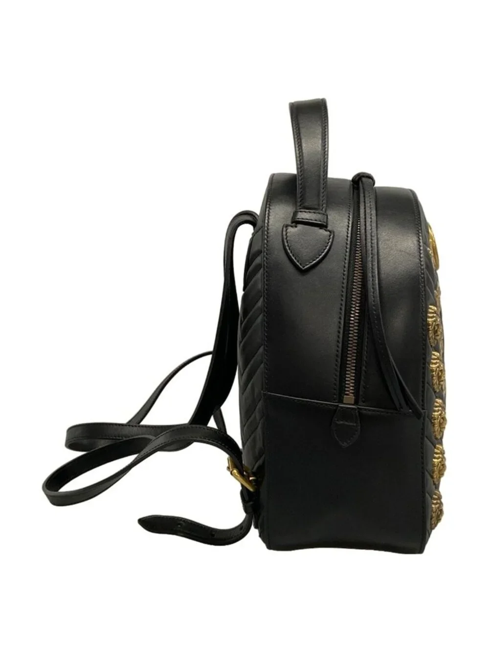 Gucci Backpack GG Marmont Quilted Leather Black Animal Butterfly
